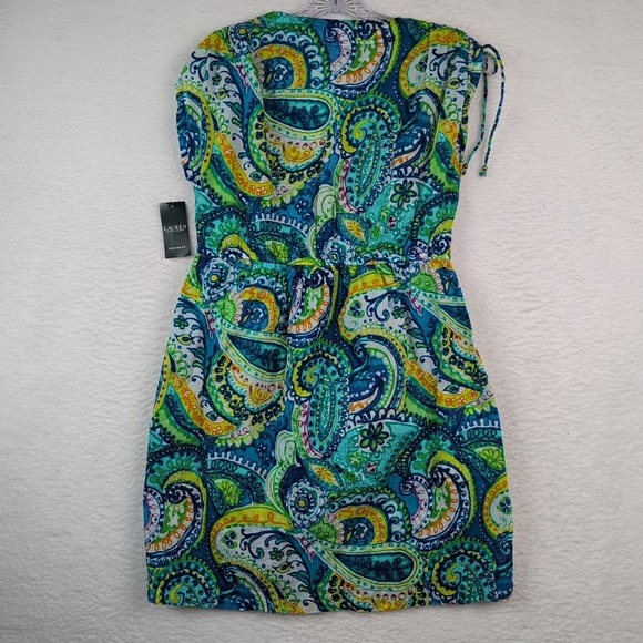 NWT Lauren Ralph Lauren Swimsuit Cover Up Sz Medium Abstract Paisley Tunic - Picture 5 of 9